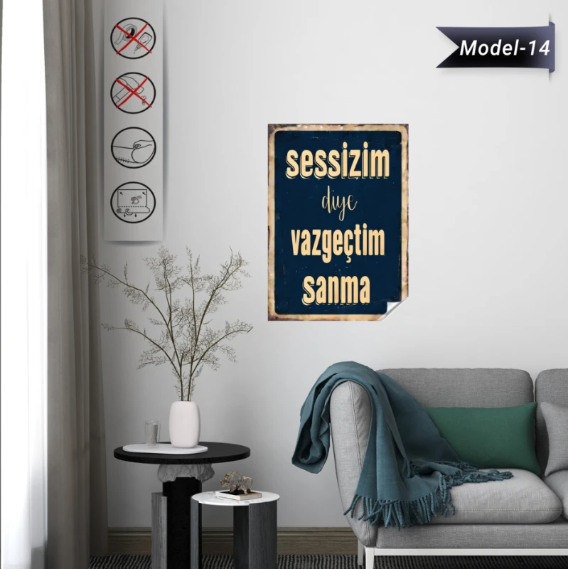 Statik Tutunma Özellikli Tablo - Poster Mizah (Model -14)