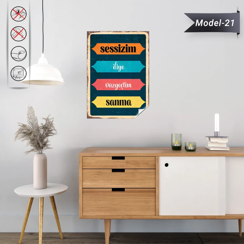 Statik Tutunma Özellikli Tablo - Poster Mizah (Model -21)