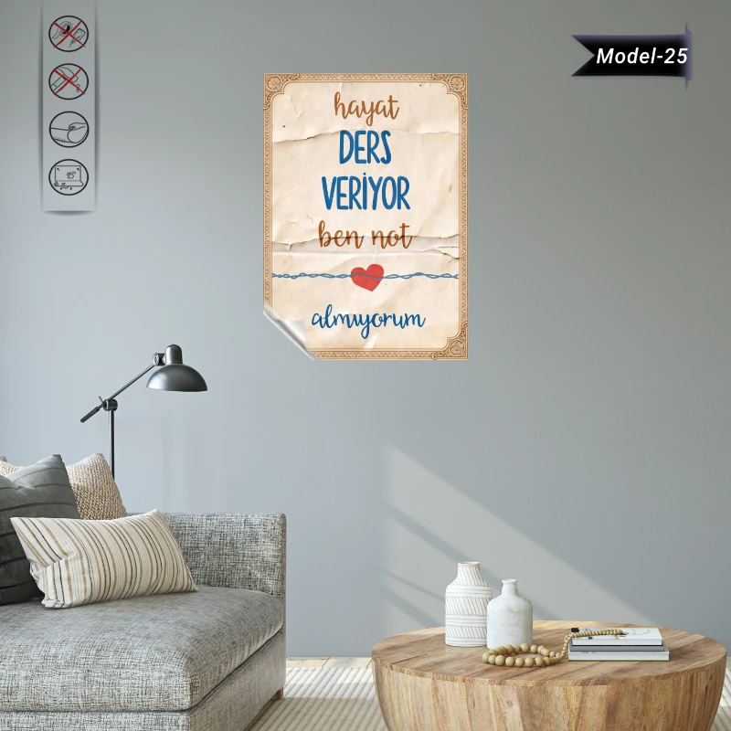 Statik Tutunma Özellikli Tablo - Poster Mizah (Model -25)