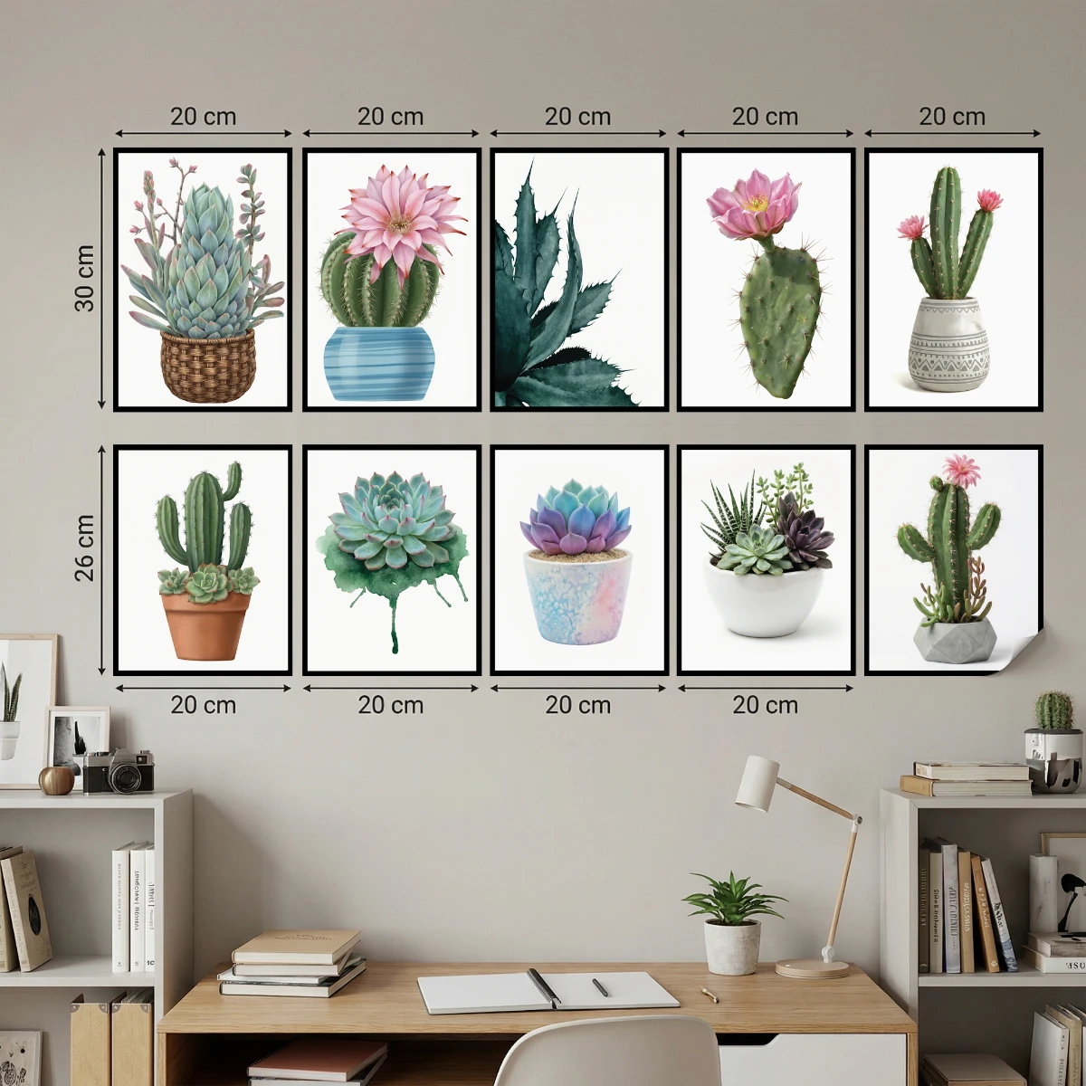 Statik Tutunma Özellikli Tablo - Poster Çiçek (Model- 7)