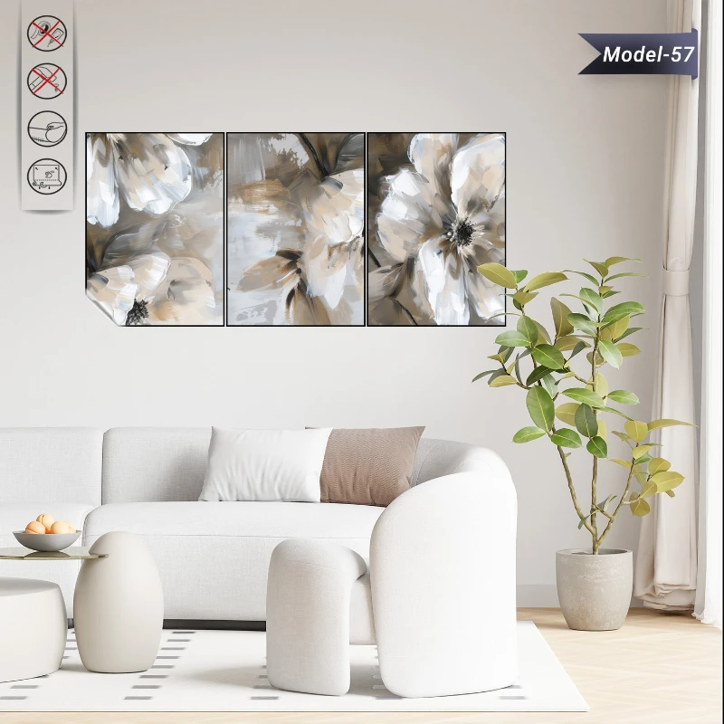 Statik Tutunma Özellikli Tablo - Poster Çiçek (Model- 57)