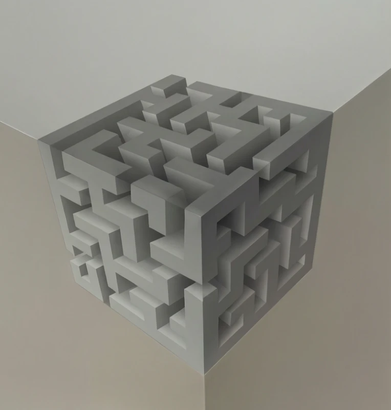 3D Görünümlü Küp Poster