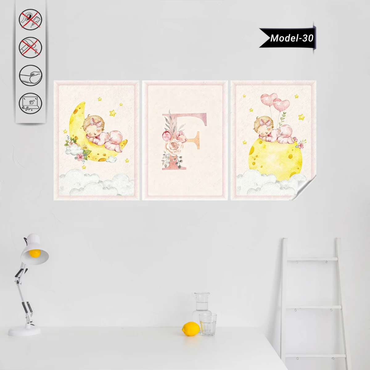 Statik Tutunma Özellikli Tablo - Poster Çocuk Odası (Model-30)