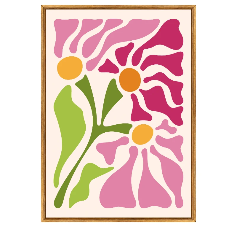 Statik Tutunma Özellikli Tablo - Poster Çiçek (Model- 68)