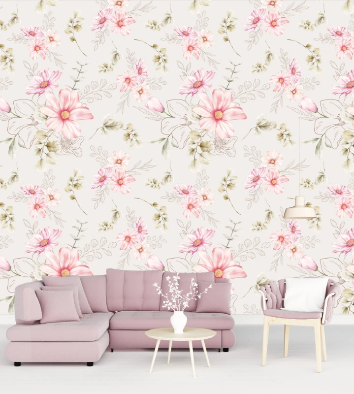 Duvar Kağıdı Çiçek Desen (Model -2055)