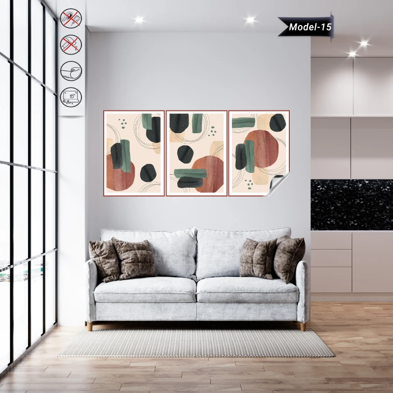 Statik Tutunma Özellikli Tablo - Poster Modern (Model- 15)