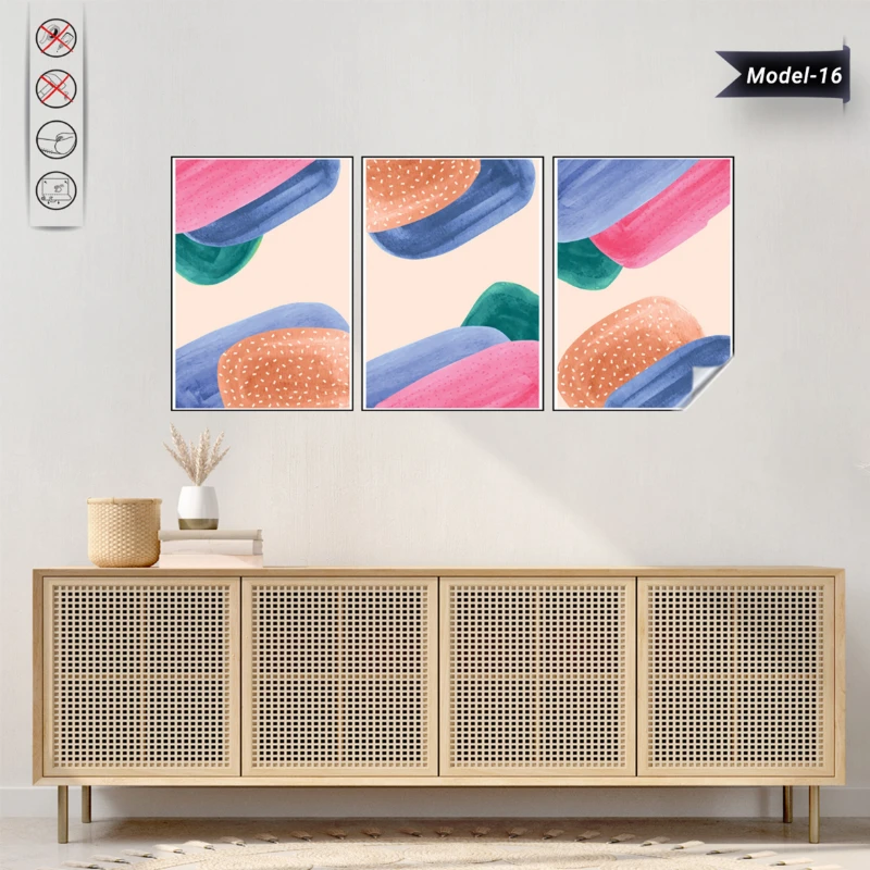 Statik Tutunma Özellikli Tablo - Poster Modern (Model- 16)