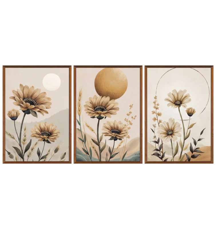 Statik Tutunma Özellikli Tablo - Poster Çiçek (Model- 72)