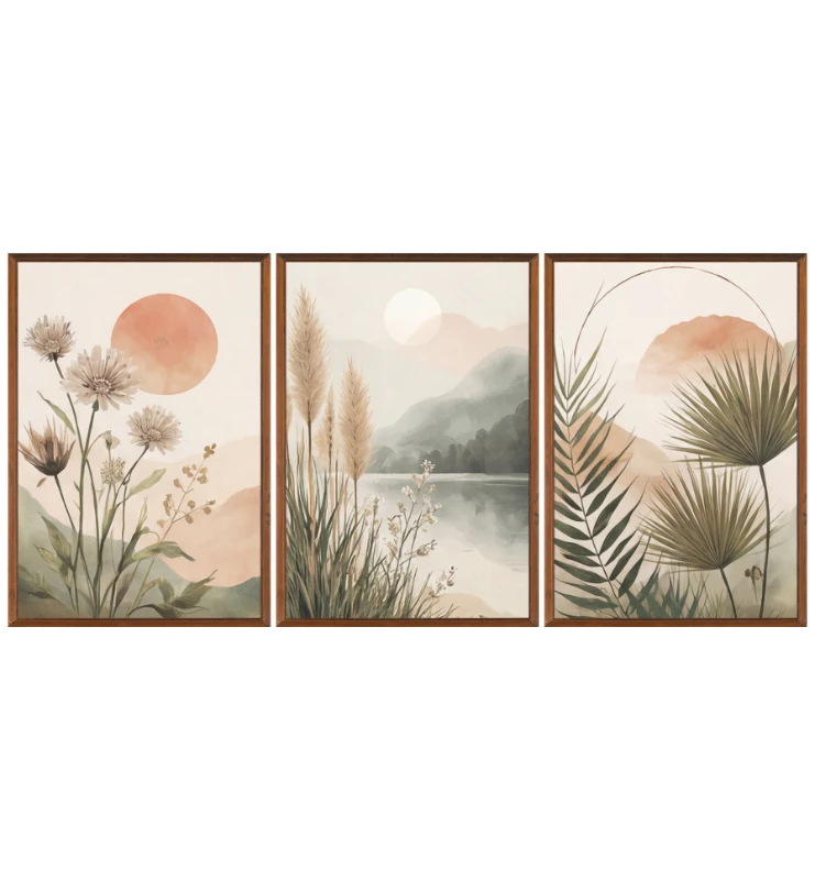 Statik Tutunma Özellikli Tablo - Poster Çiçek (Model- 73)