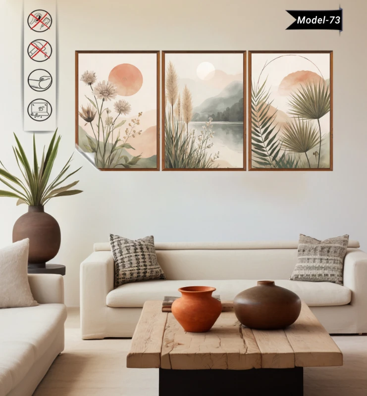 Statik Tutunma Özellikli Tablo - Poster Çiçek (Model- 73)