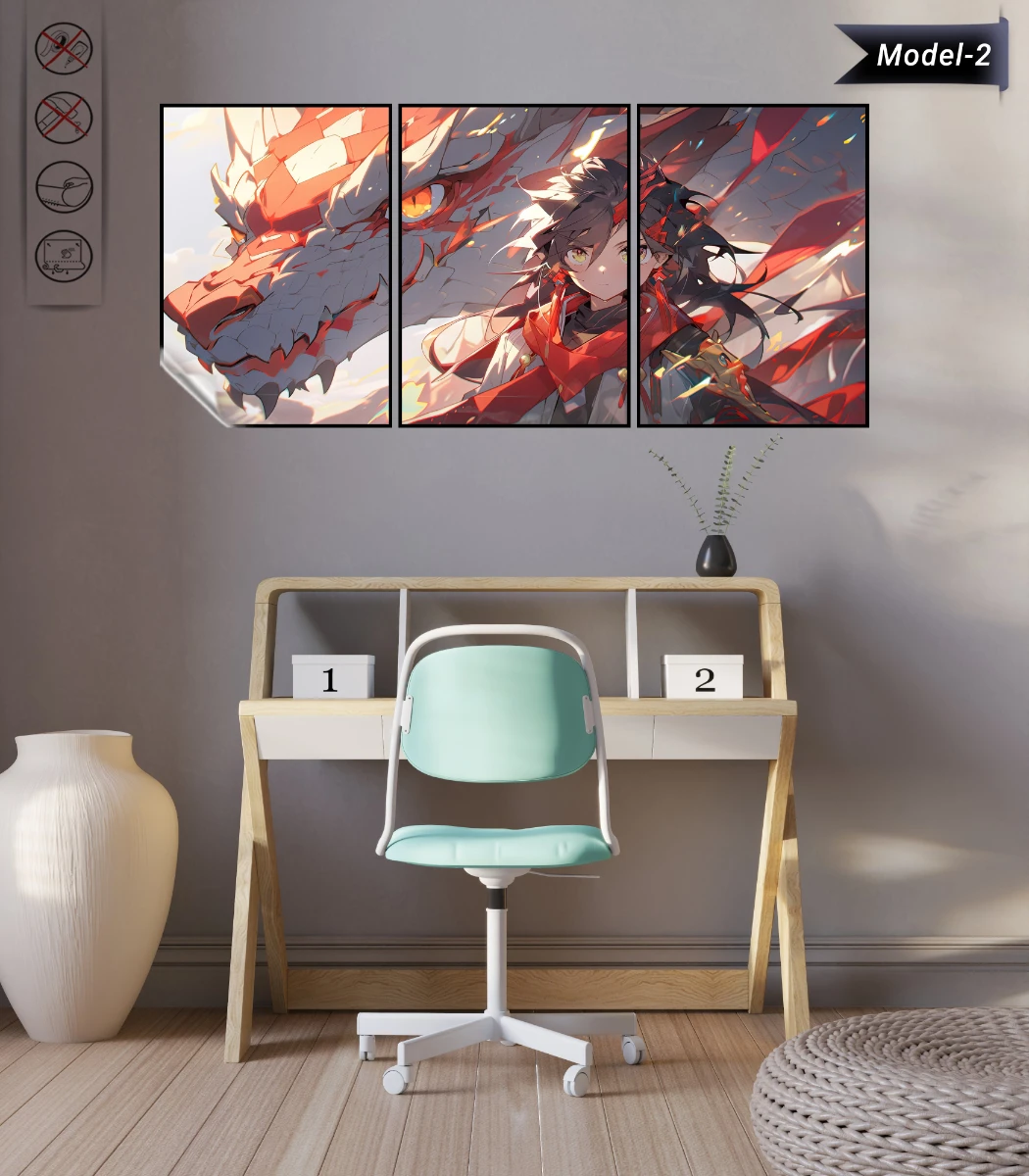 Statik Tutunma Özellikli Tablo - Poster Anime (Model- 2)