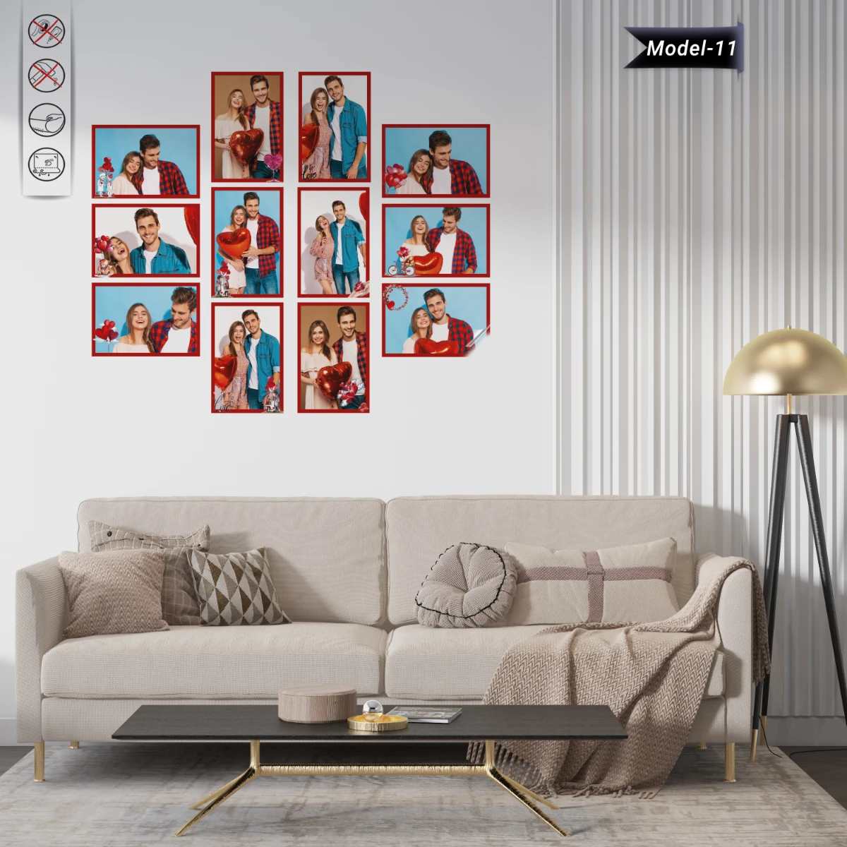 Statik Tutunma Özellikli Sevgililer Günü Tablo - Poster Özel Gün ( Model -11)