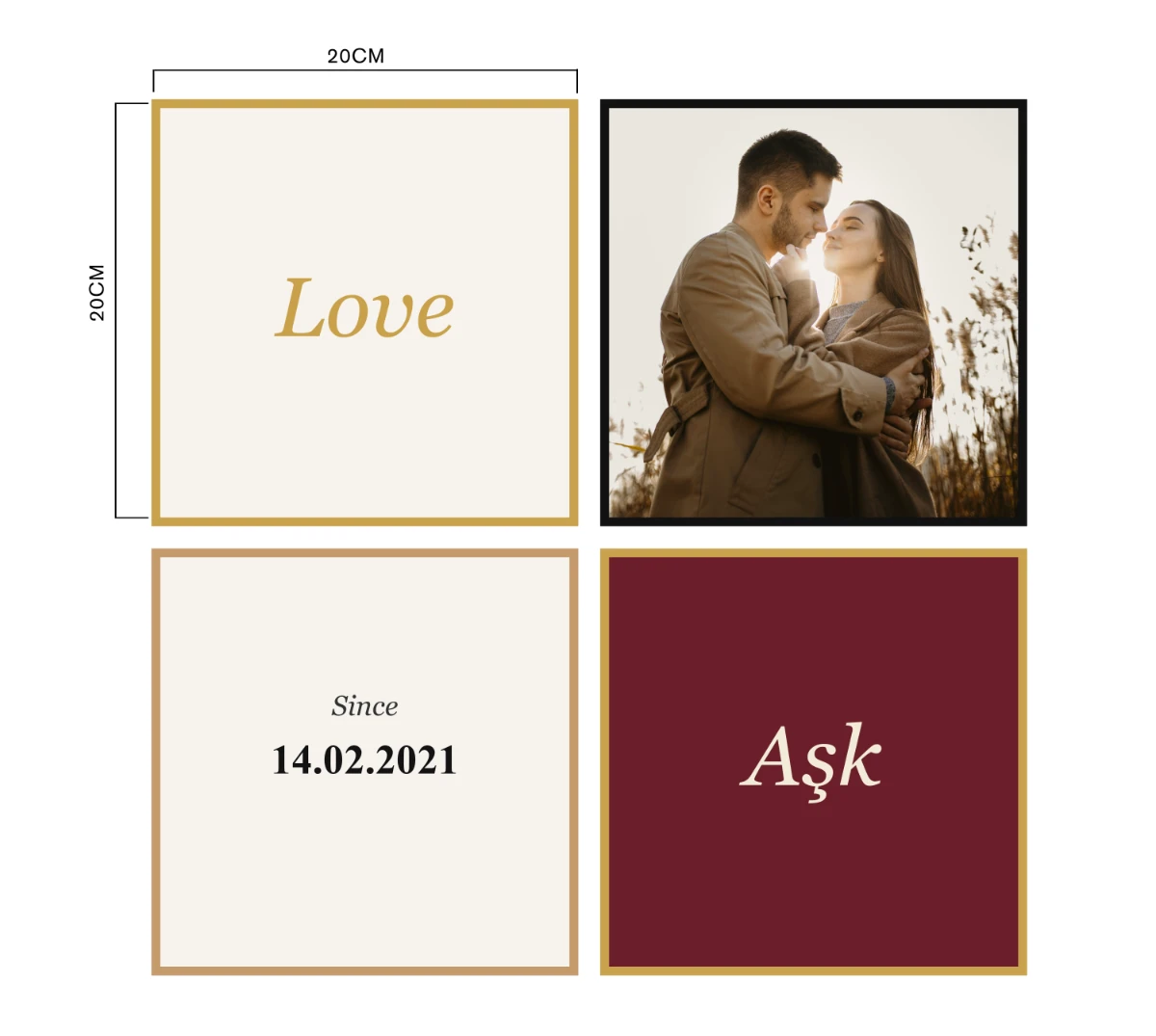 Statik Tutunma Özellikli Sevgililer Günü Tablo - Poster Özel Gün ( Model -12) 