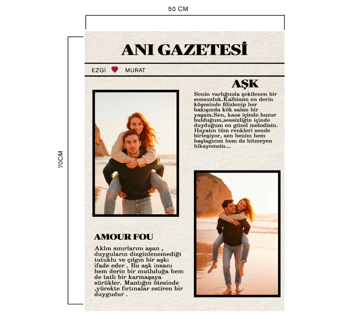 Statik Tutunma Özellikli Sevgililer Günü Tablo - Poster Özel Gün ( Model -13) 