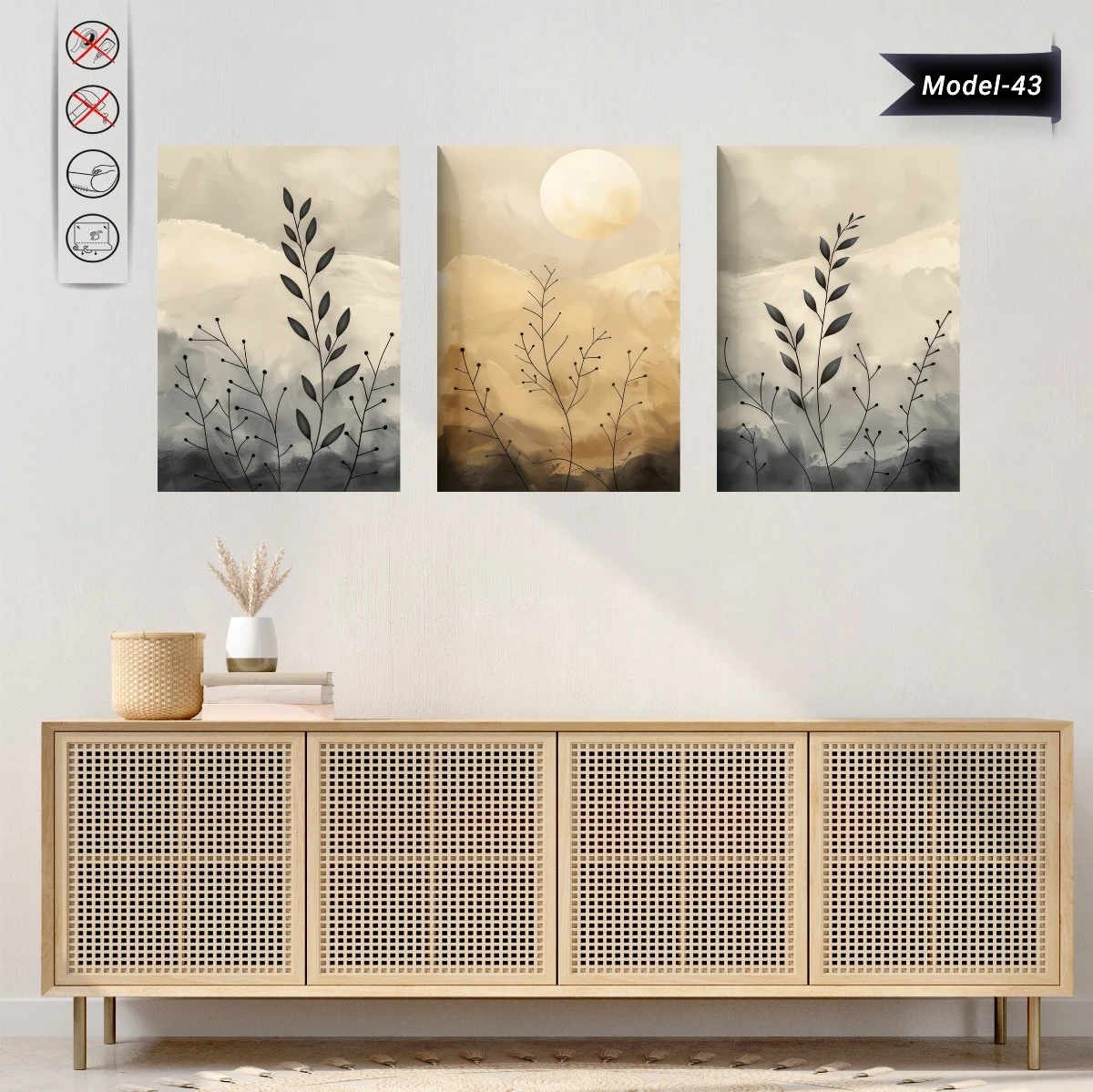 Statik Tutunma Özellikli Tablo - Poster Çiçek (Model- 43)