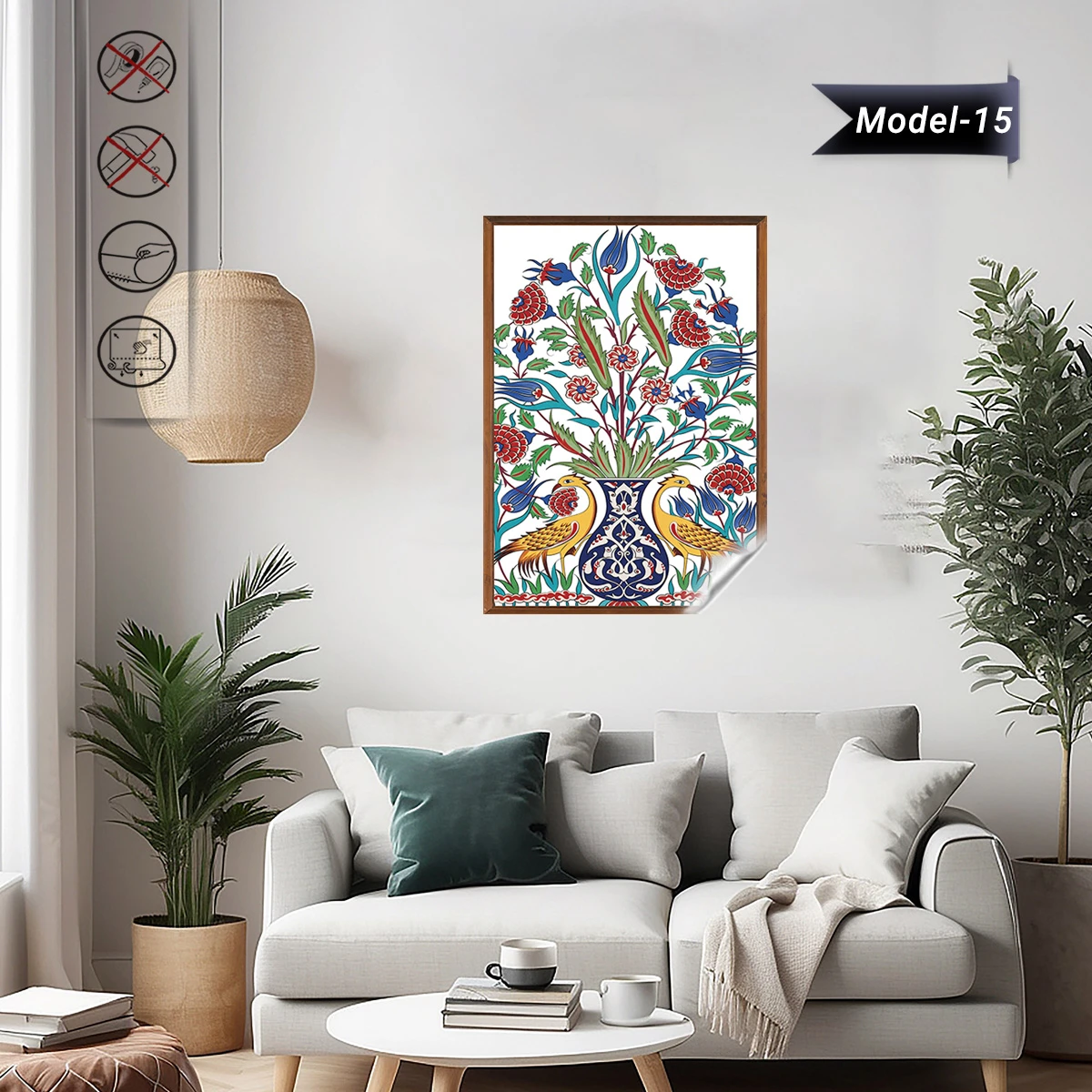 Statik Tutunma Özellikli Tablo - Poster Çini (Model- 15)