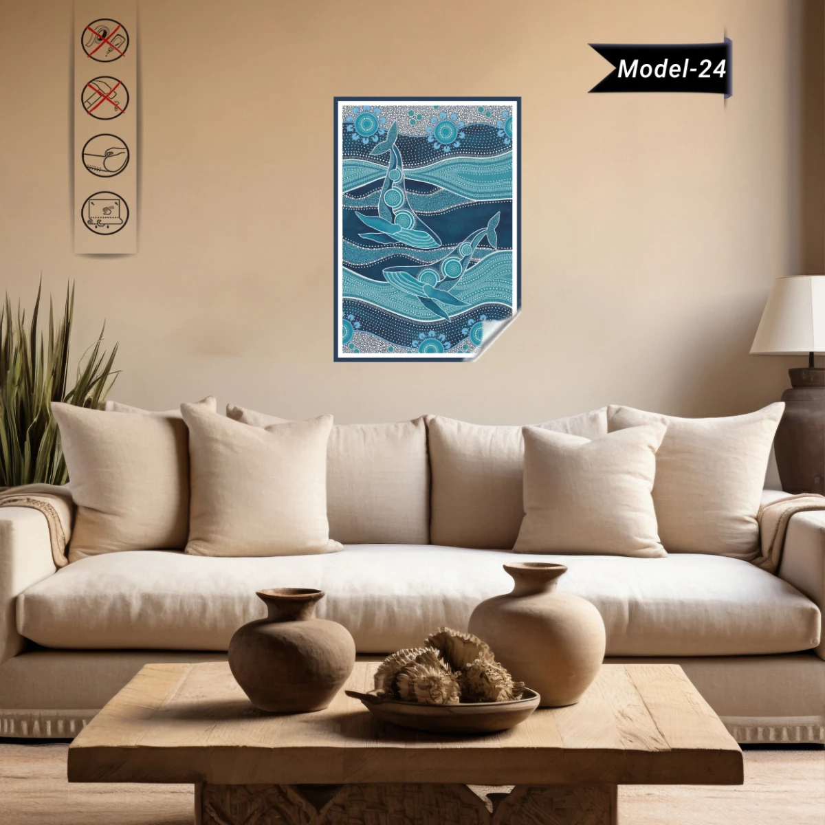 Statik Tutunma Özellikli Tablo - Poster Hayvan (Model-24)