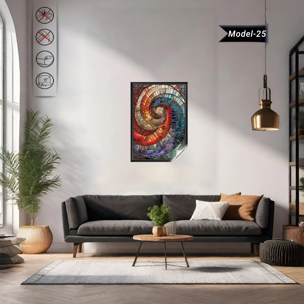 Statik Tutunma Özellikli Tablo - Poster Modern (Model-25)