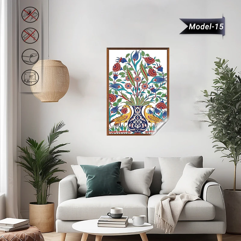 Statik Tutunma Özellikli Tablo - Poster Çini (Model- 15)