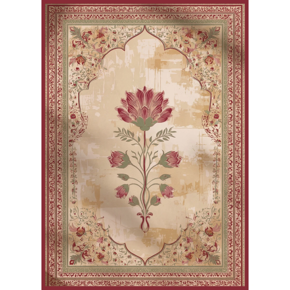 Statik Tutunma Özellikli Tablo - Poster Halı Desen (Model- 8) 