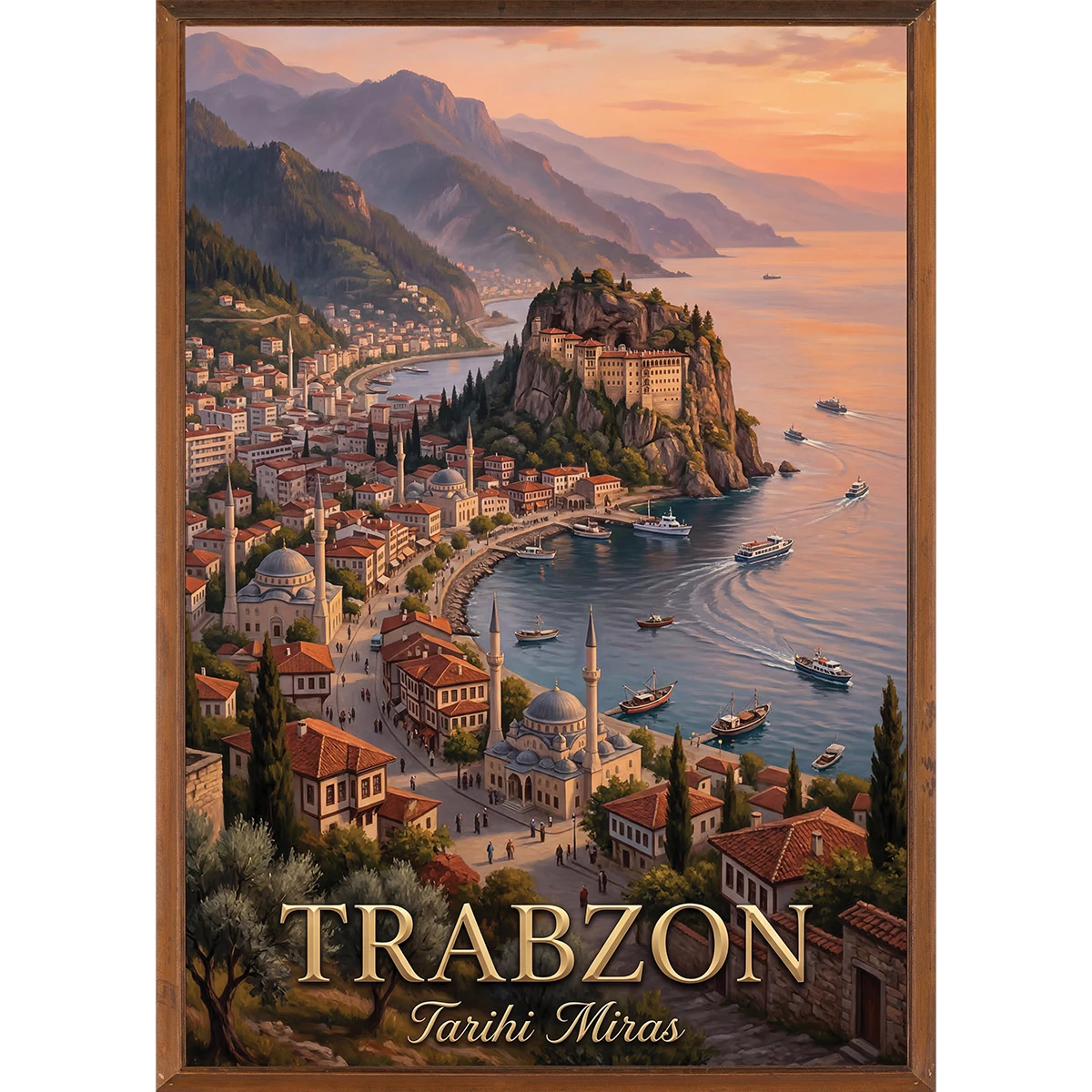 Türkiye İller Tablo - Poster Trabzon (Model-30) 
