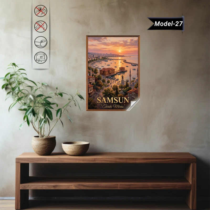 Türkiye İller Tablo - Poster Samsun (Model-27)