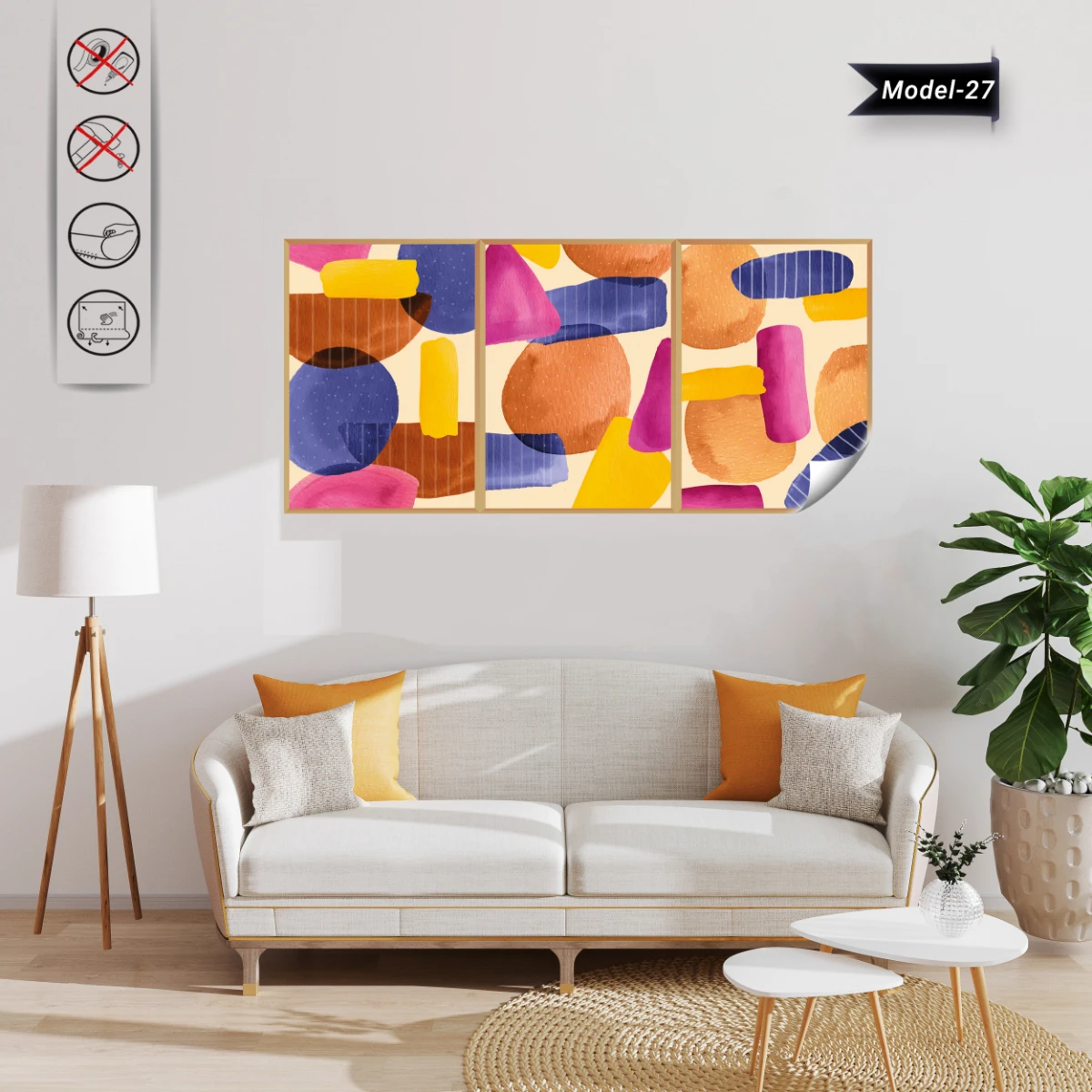 Statik Tutunma Özellikli Tablo - Poster Modern (Model- 27)