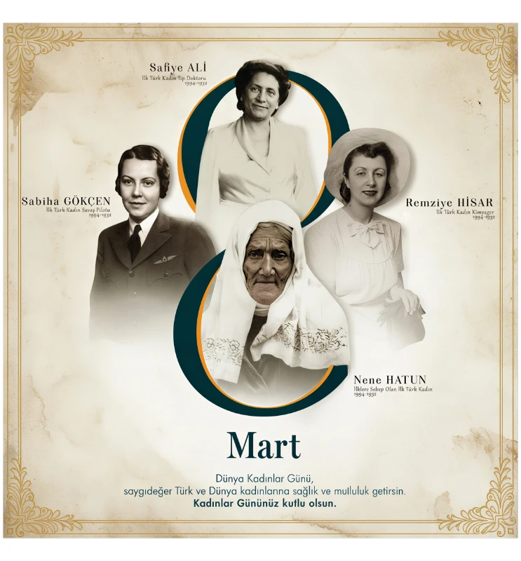 Statik Tutunma Özellikli 8 Mart Dünya Kadınlar Günü Tablo - Poster Özel Gün ( Model -16)