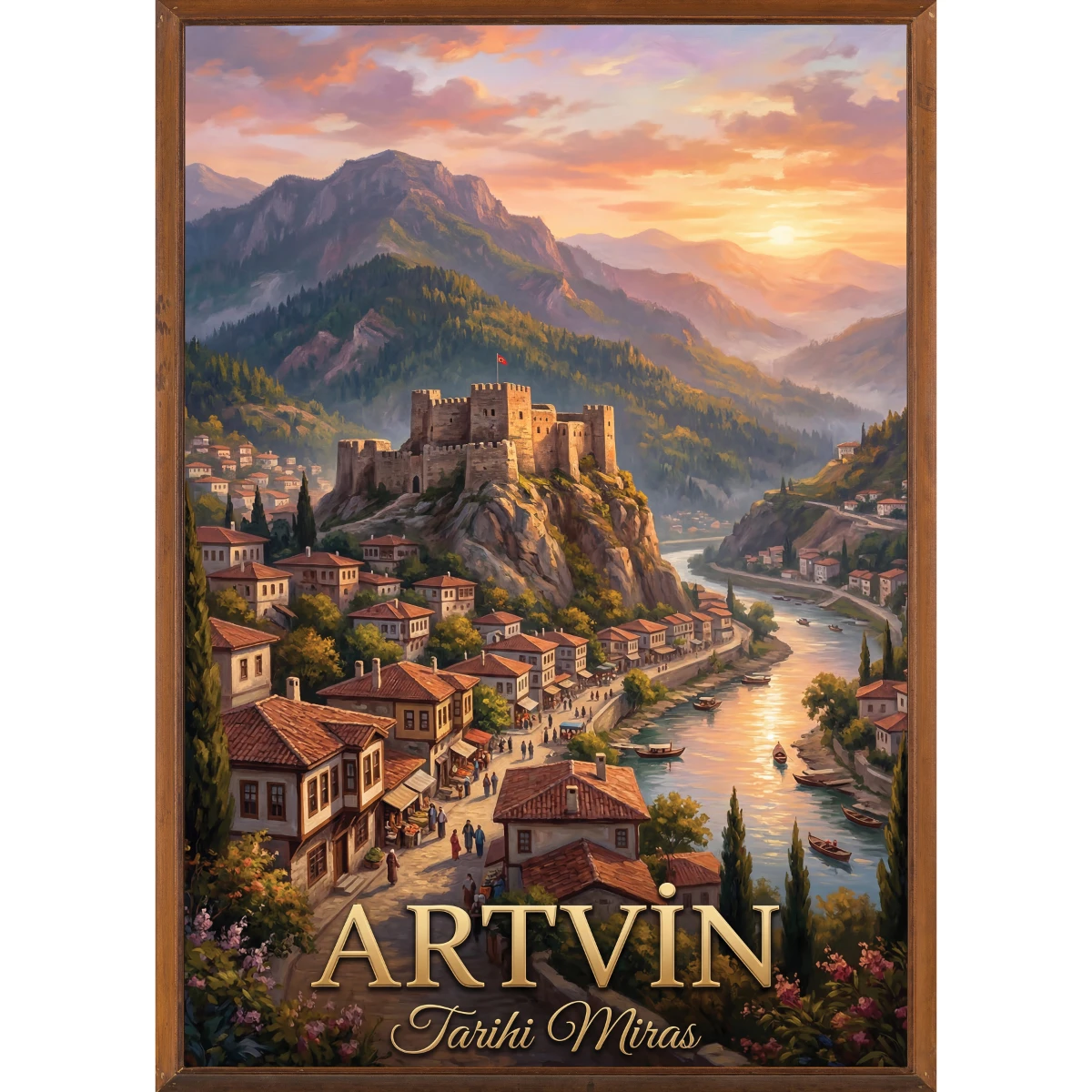 Türkiye İller Tablo - Poster Artvin (Model-32) 