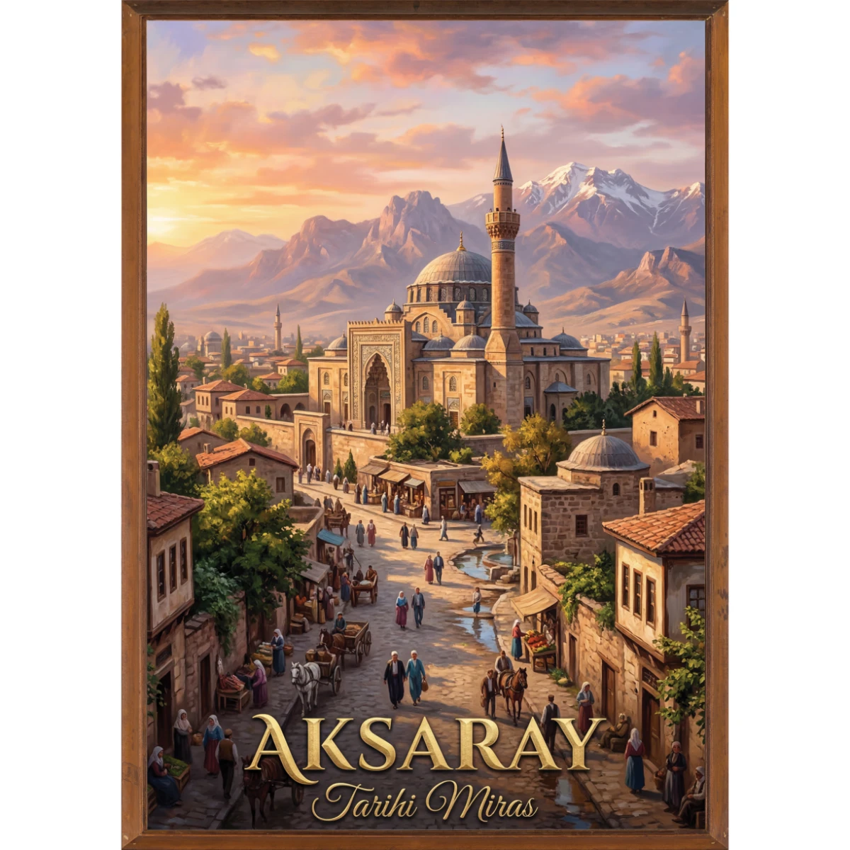 Türkiye İller Tablo - Poster Aksaray (Model-40) 
