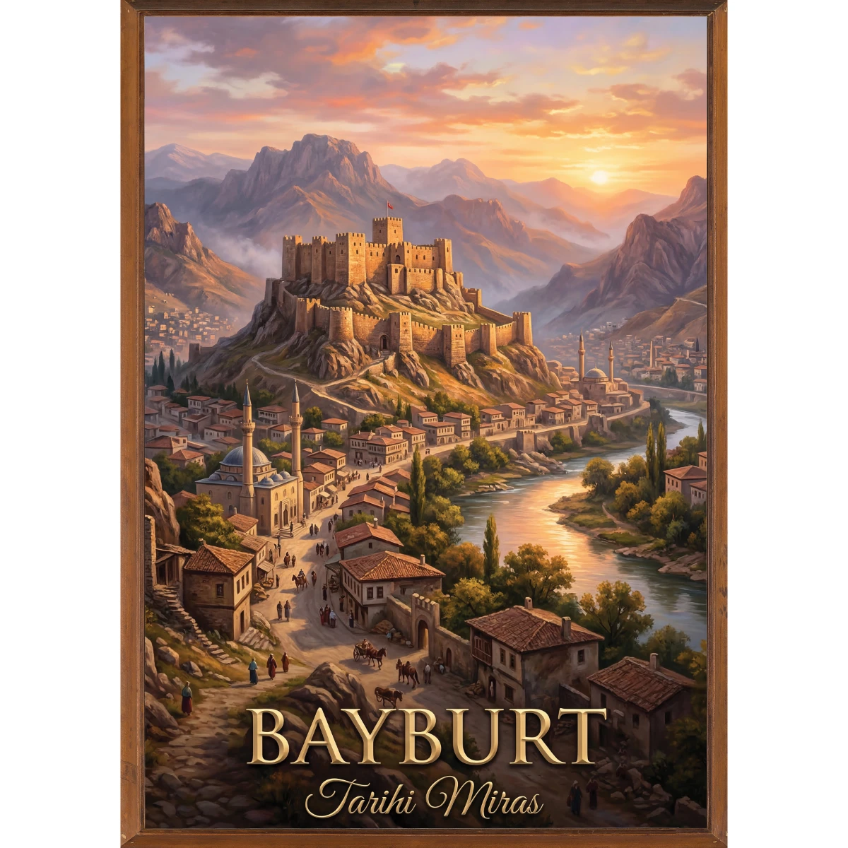 Türkiye İller Tablo - Poster Bayburt (Model-45) 