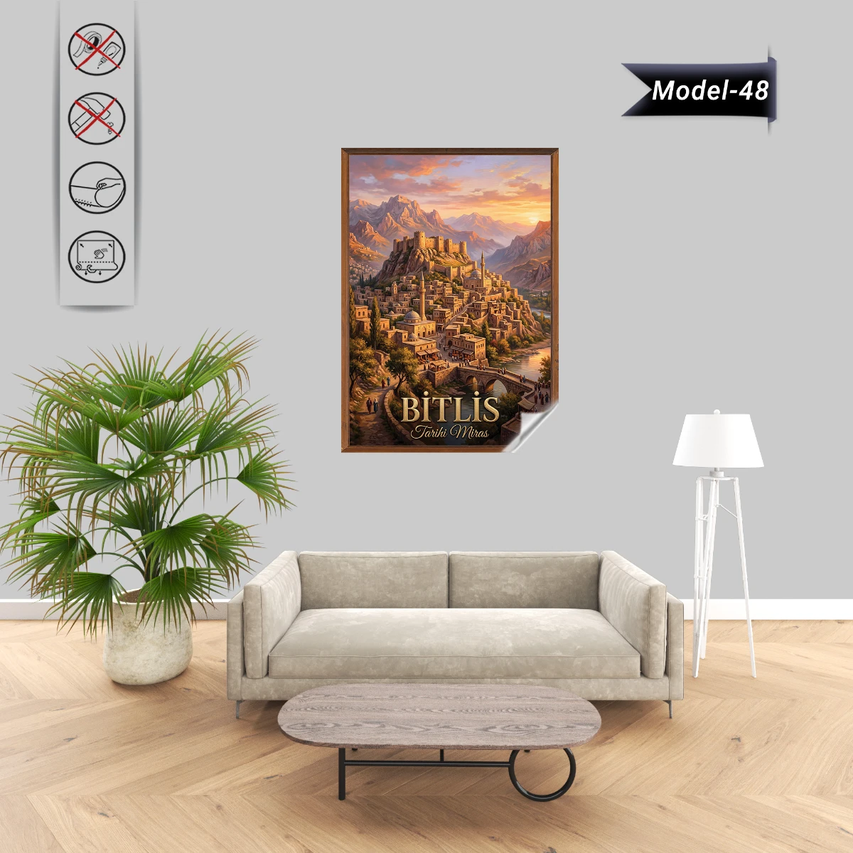 Türkiye İller Tablo - Poster Bitlis (Model-48)