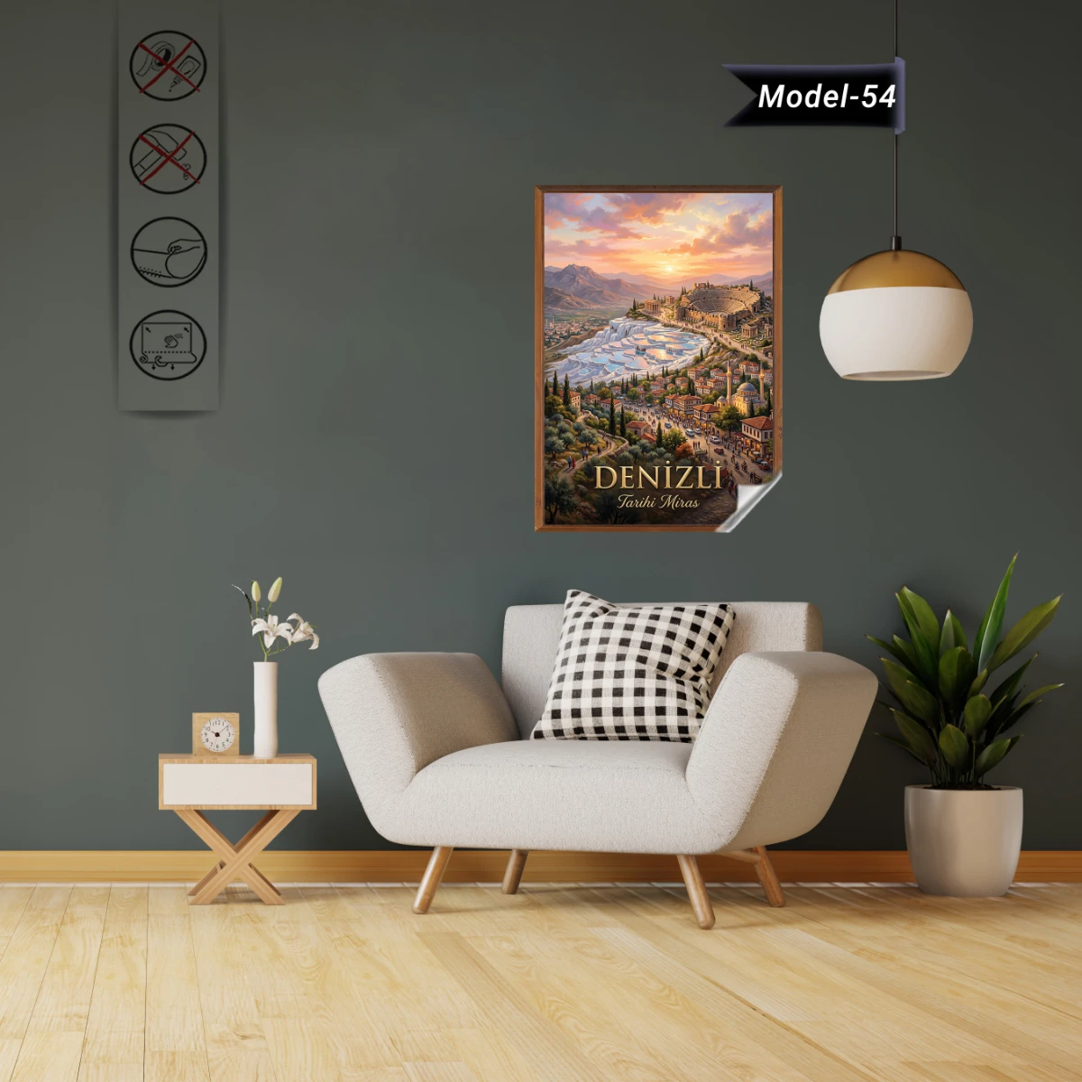 Türkiye İller Tablo - Poster Denizli (Model-54)