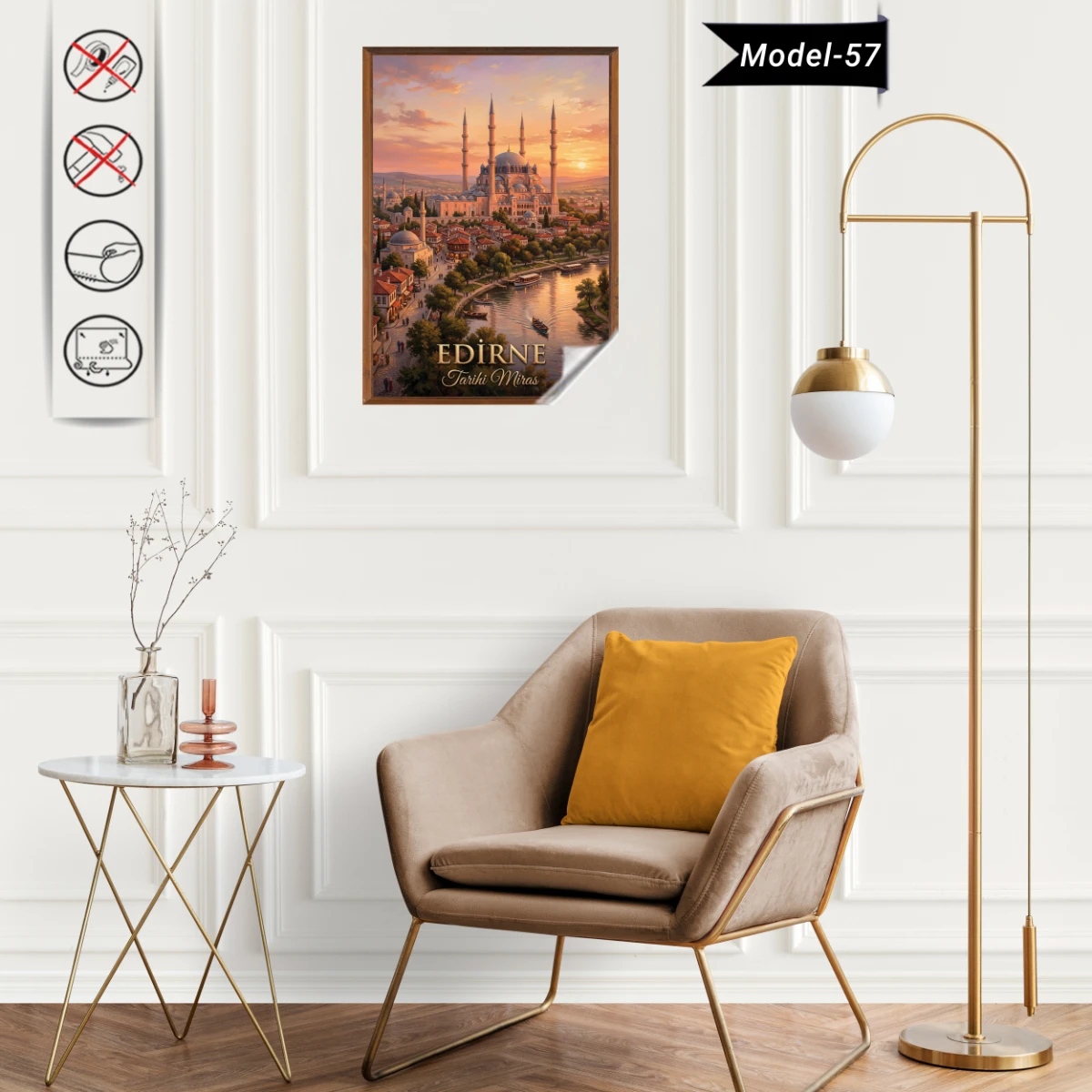 Türkiye İller Tablo - Poster Edirne (Model-57)