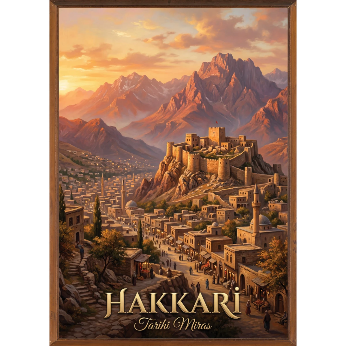 Türkiye İller Tablo - Poster Hakkari (Model-61) 
