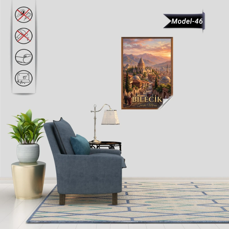 Türkiye İller Tablo - Poster Bilecik (Model-46)