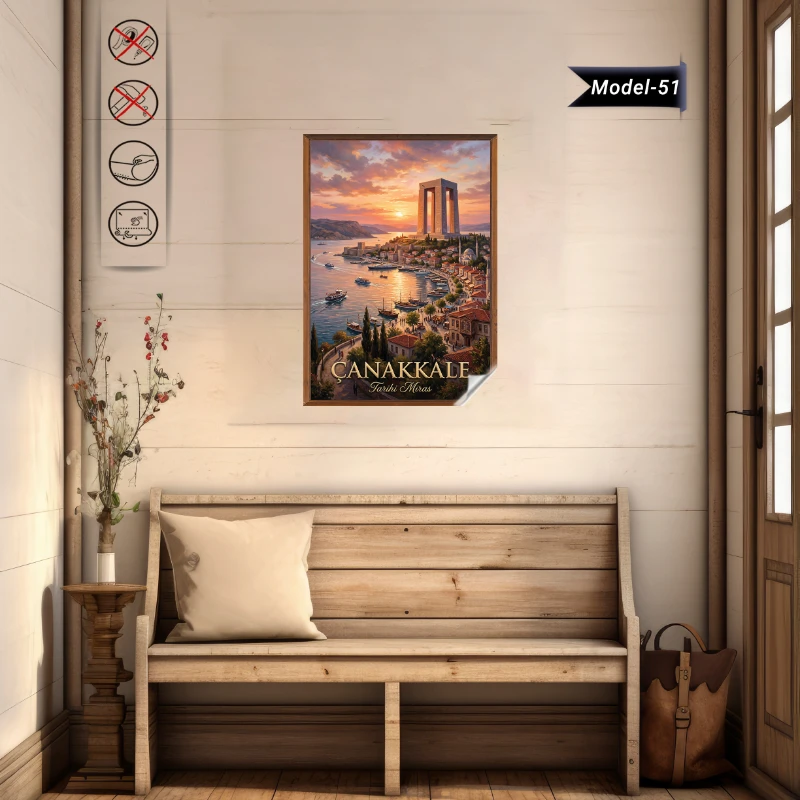 Türkiye İller Tablo - Poster Çanakkale (Model-51)