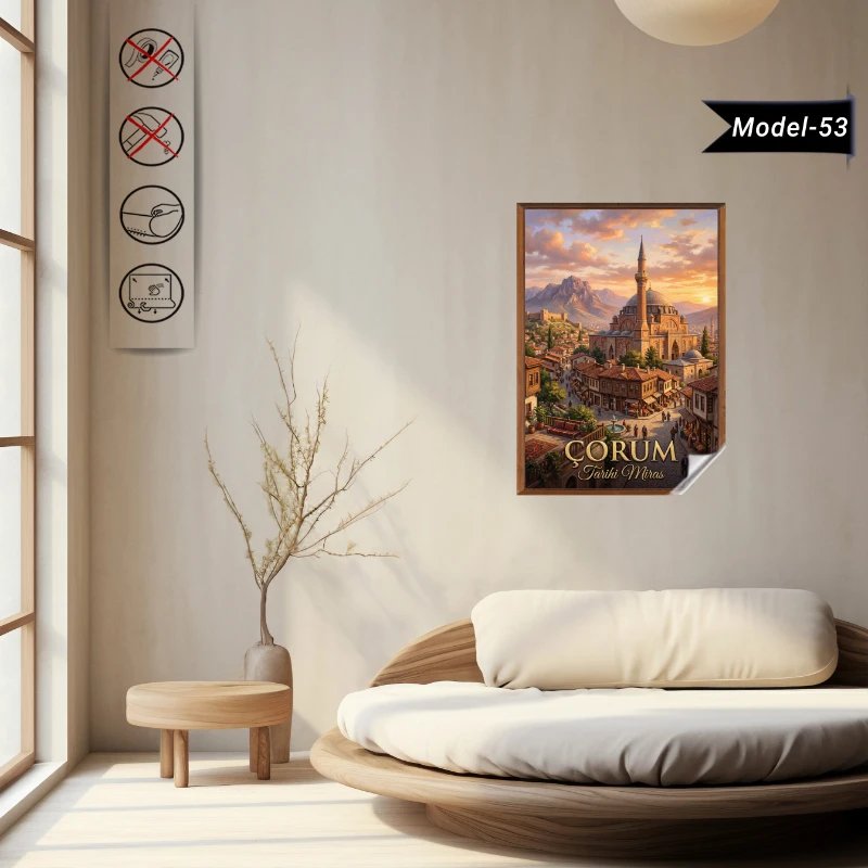 Türkiye İller Tablo - Poster Çorum (Model-53)