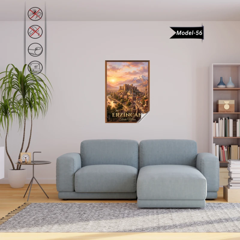 Türkiye İller Tablo - Poster Erzincan (Model-56)