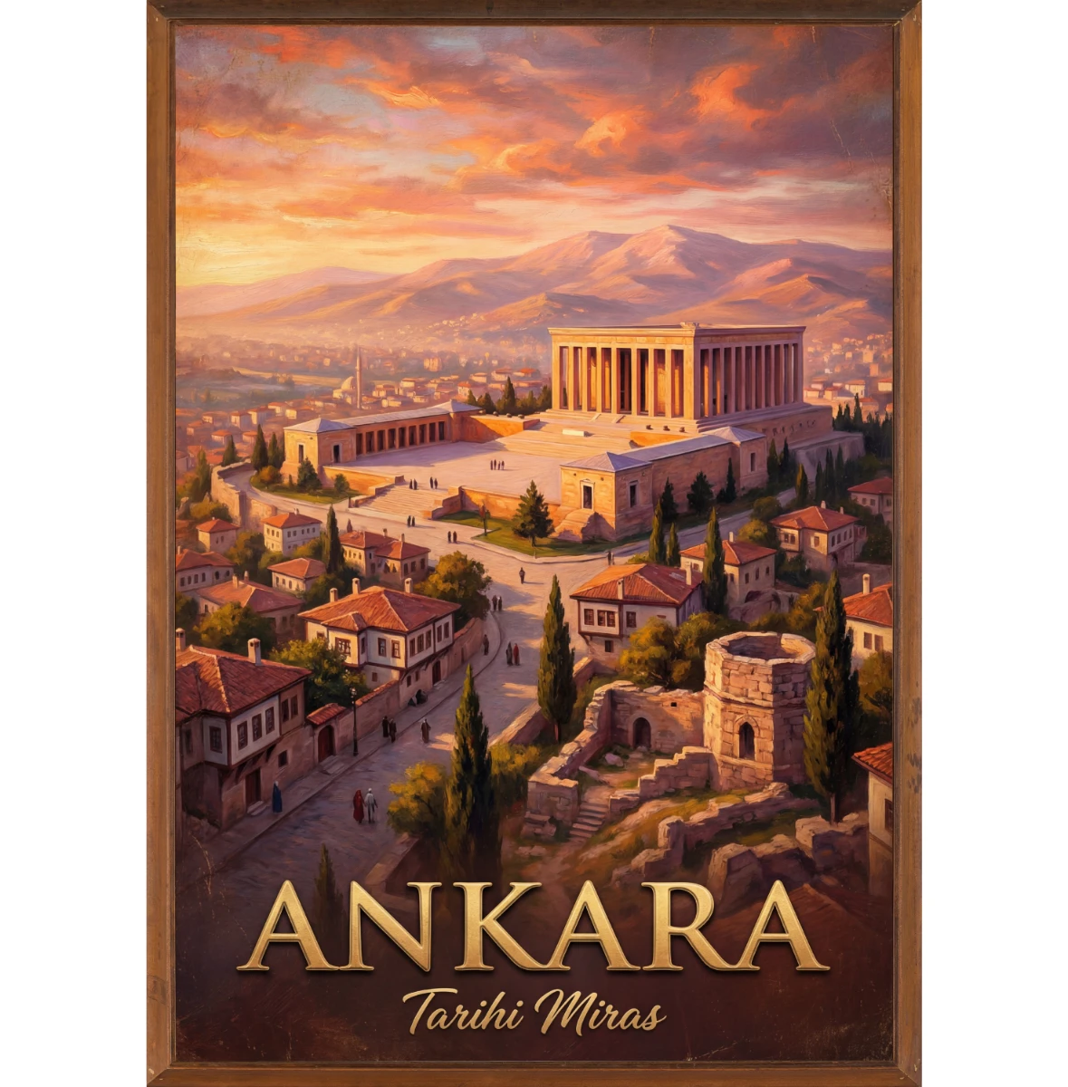 Türkiye İller Tablo - Poster Ankara (Model-4) 