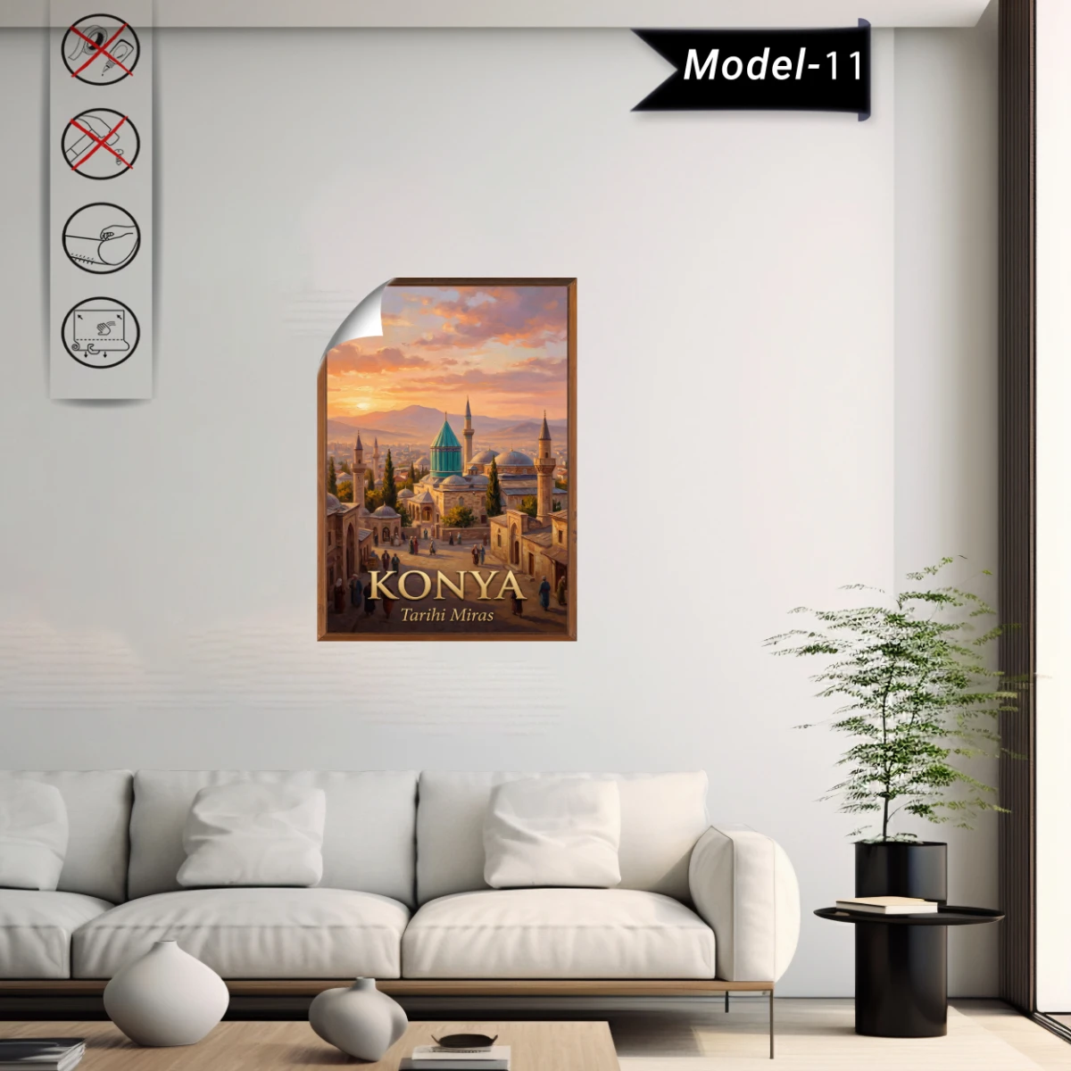 Türkiye İller Tablo - Poster Konya (Model-11)