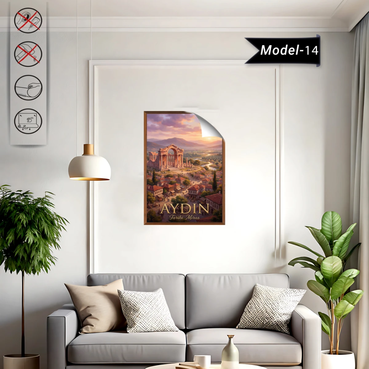 Türkiye İller Tablo - Poster Aydın (Model-14)