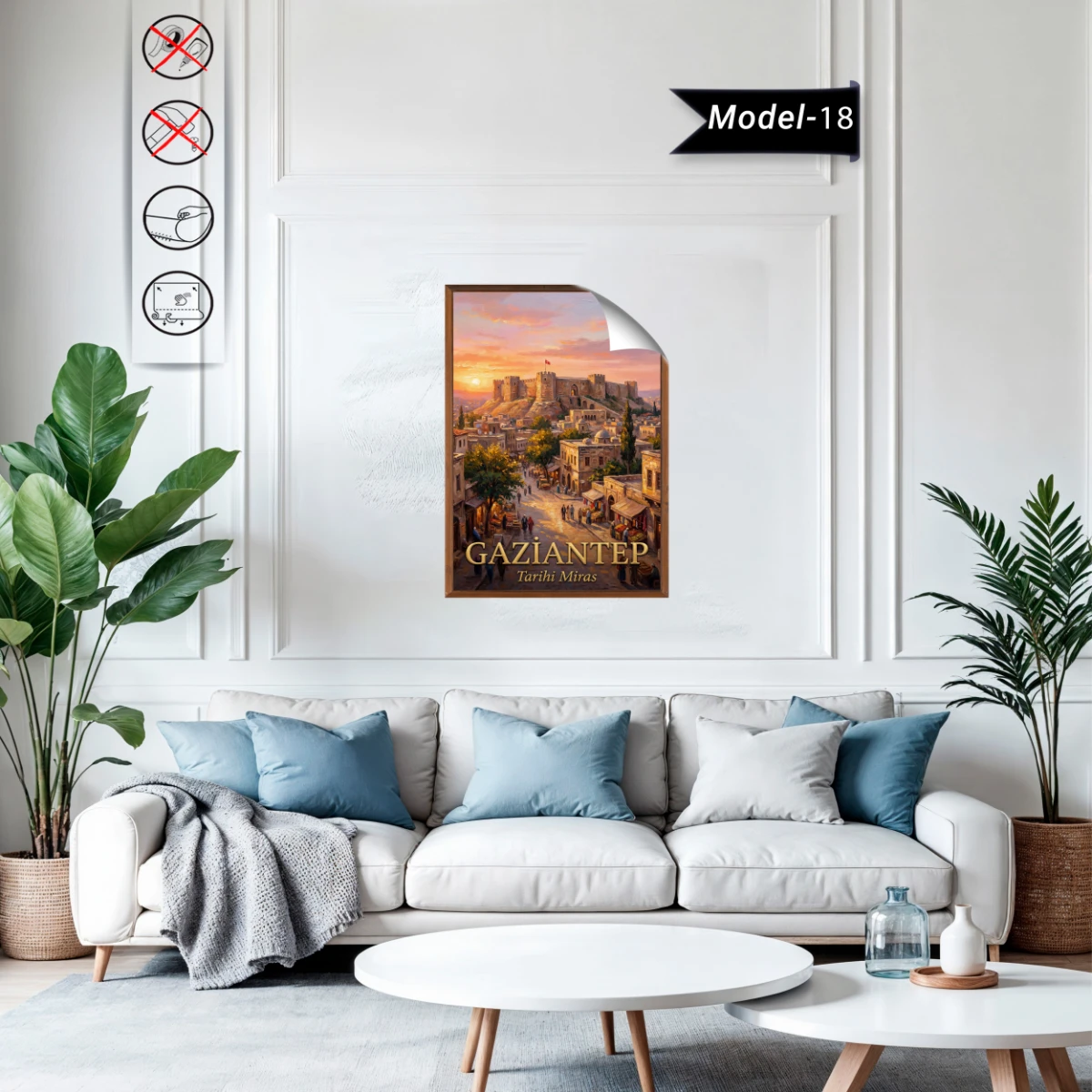 Türkiye İller Tablo - Poster Gaziantep (Model-18)