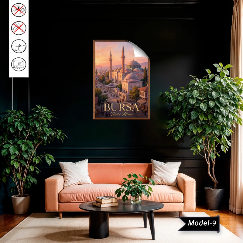 Türkiye İller Tablo - Poster Bursa (Model-9)