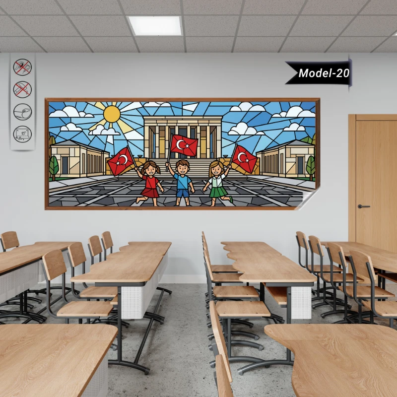 Statik Tutunma Özellikli 23 Nisan Tablo - Poster Özel Gün ( Model -20)