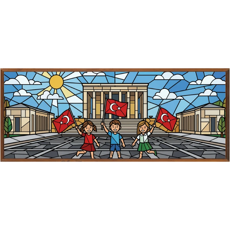 Statik Tutunma Özellikli 23 Nisan Tablo - Poster Özel Gün ( Model -20)