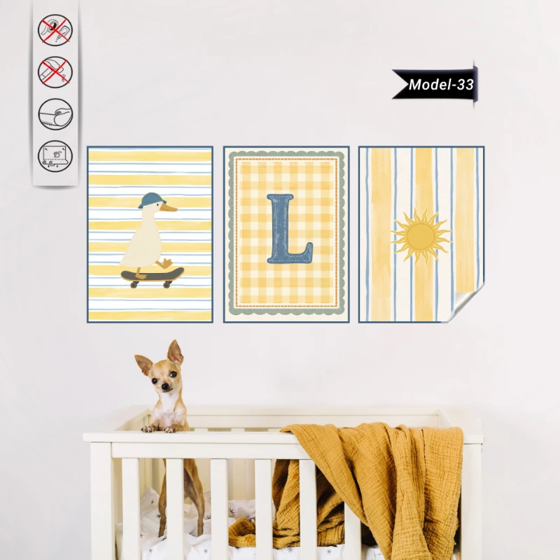 Statik Tutunma Özellikli Tablo - Poster Çocuk Odası (Model- 33)