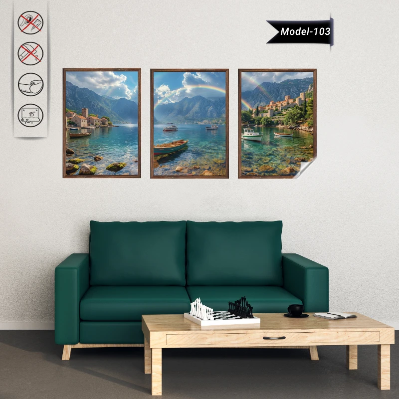 Statik Tutunma Özellikli Tablo - Poster Manzara (Model- 103)