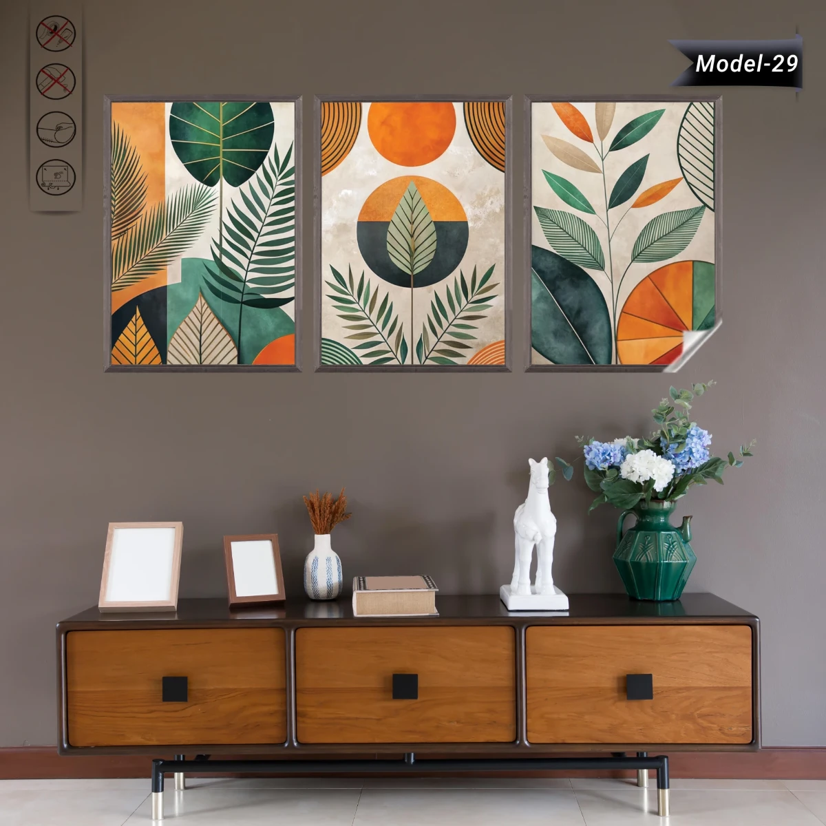 Statik Tutunma Özellikli Tablo - Poster Çiçek (Model- 29) (50X70)