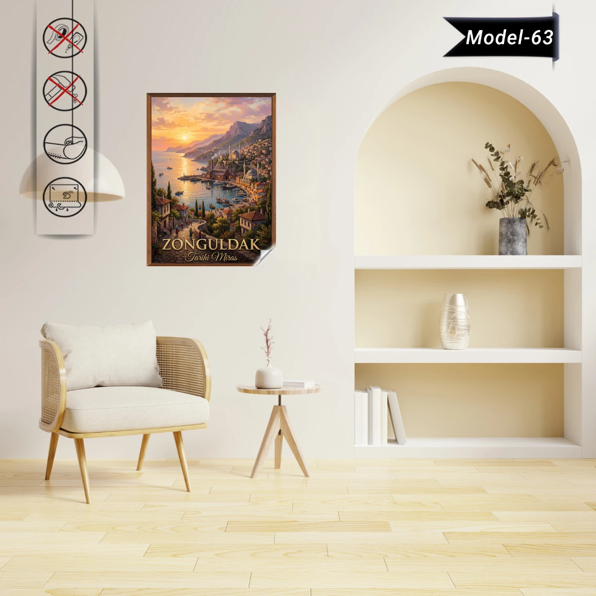 Türkiye İller Tablo - Poster Zonguldak  (Model-63)